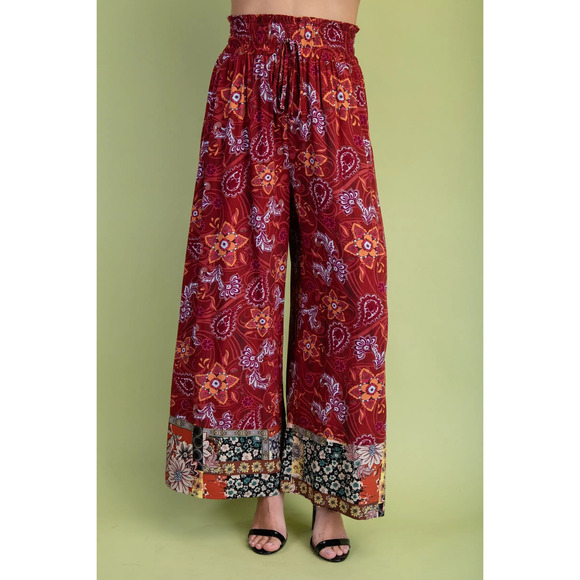 Gigio Pants - TE1500 MRSLA Gigio Mixed Print Wide Leg Pants Various Sizes